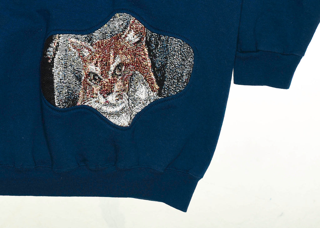 Navy Blue Cat Amoeba Tapestry Pullover