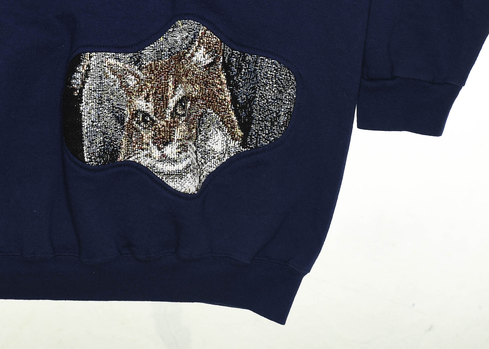Navy Blue Cat Amoeba Tapestry Pullover