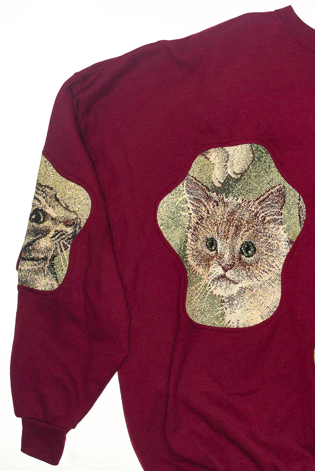 Burgundy Cats Amoeba Tapestry Pullover