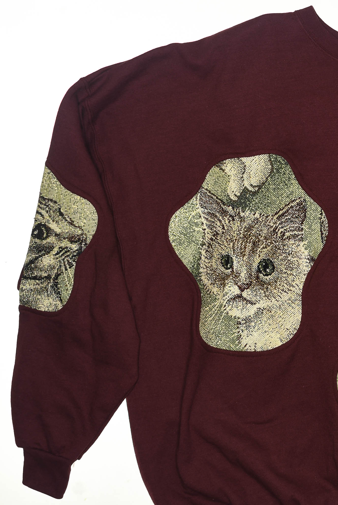 Burgundy Cats Amoeba Tapestry Pullover