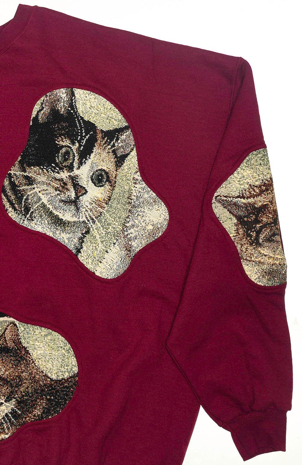Burgundy Cats Amoeba Tapestry Pullover