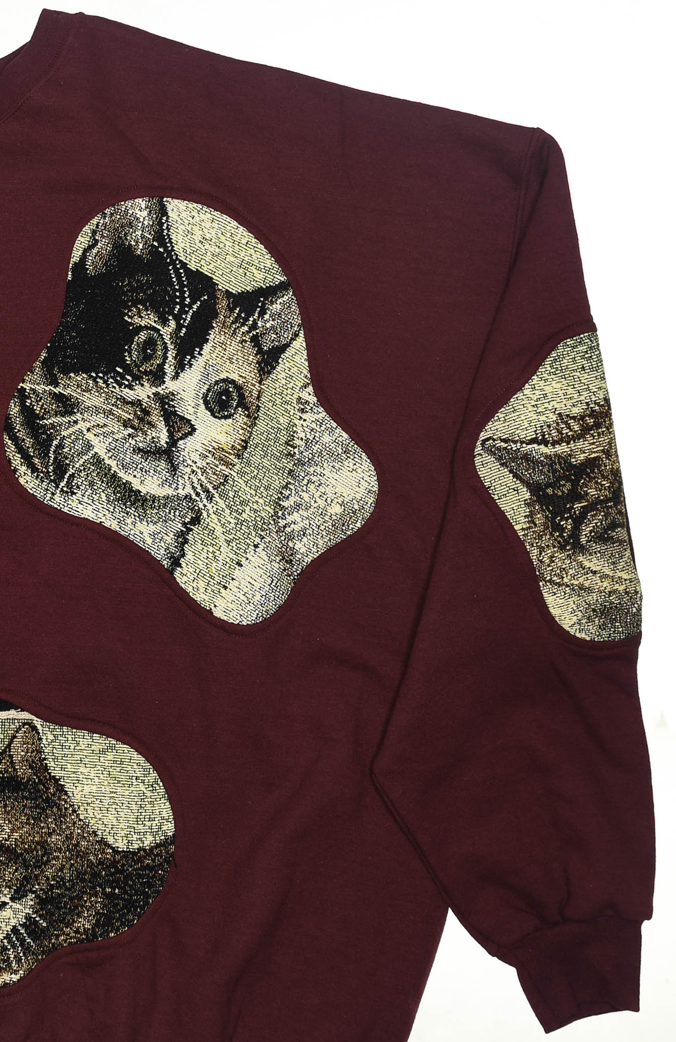 Burgundy Cats Amoeba Tapestry Pullover