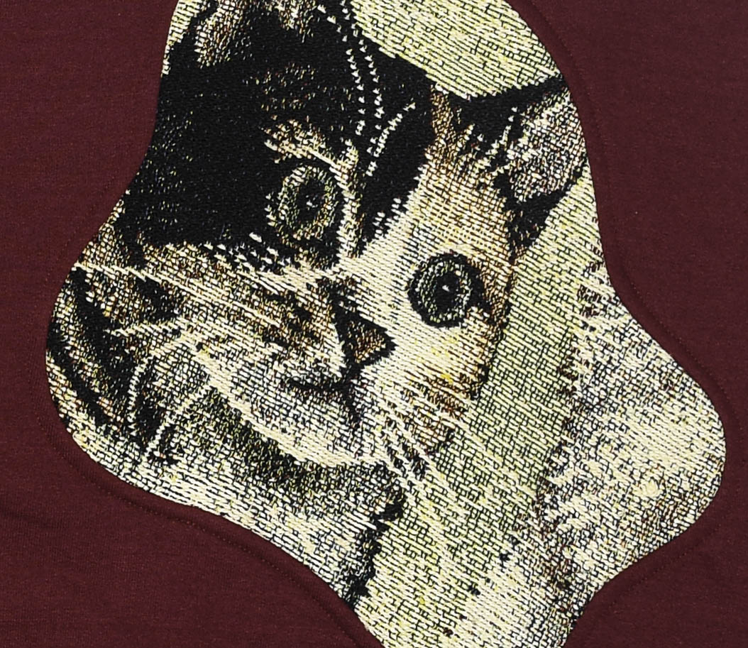 Burgundy Cats Amoeba Tapestry Pullover