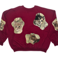 Burgundy Cats Amoeba Tapestry Pullover