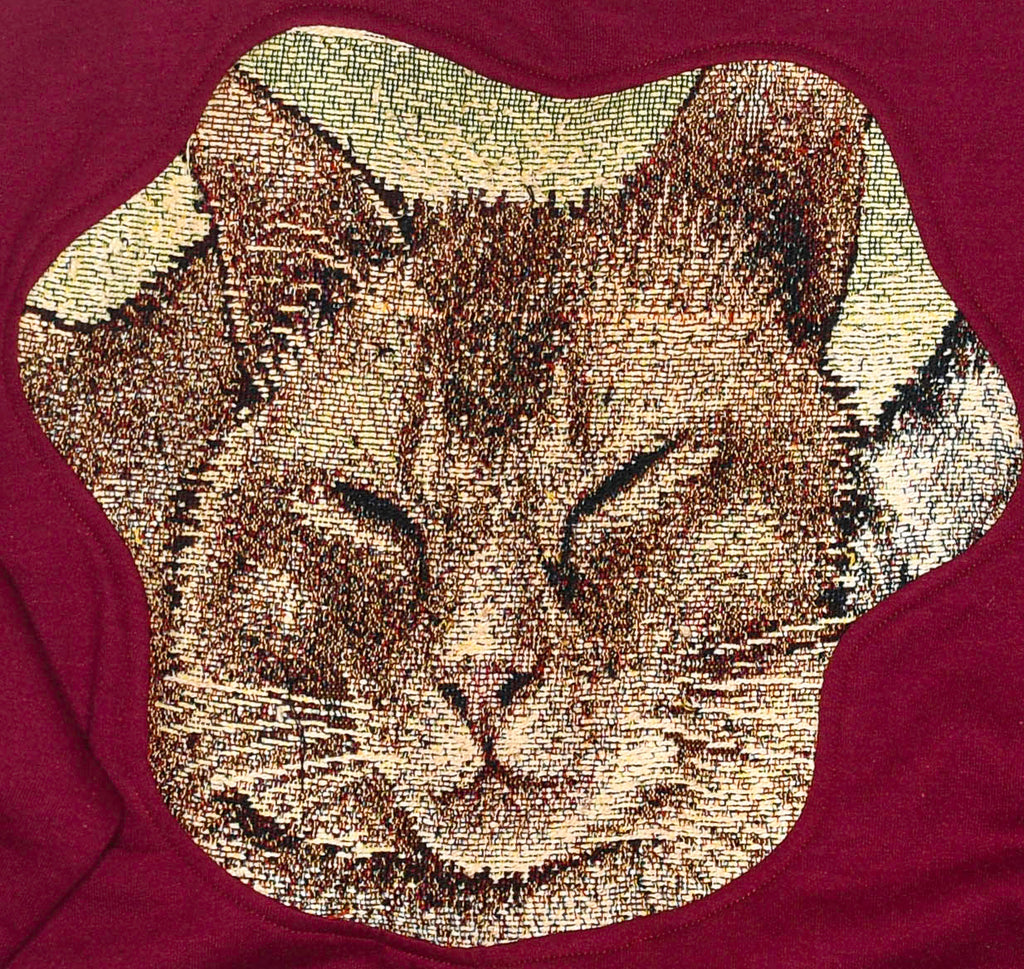 Burgundy Cats Amoeba Tapestry Pullover