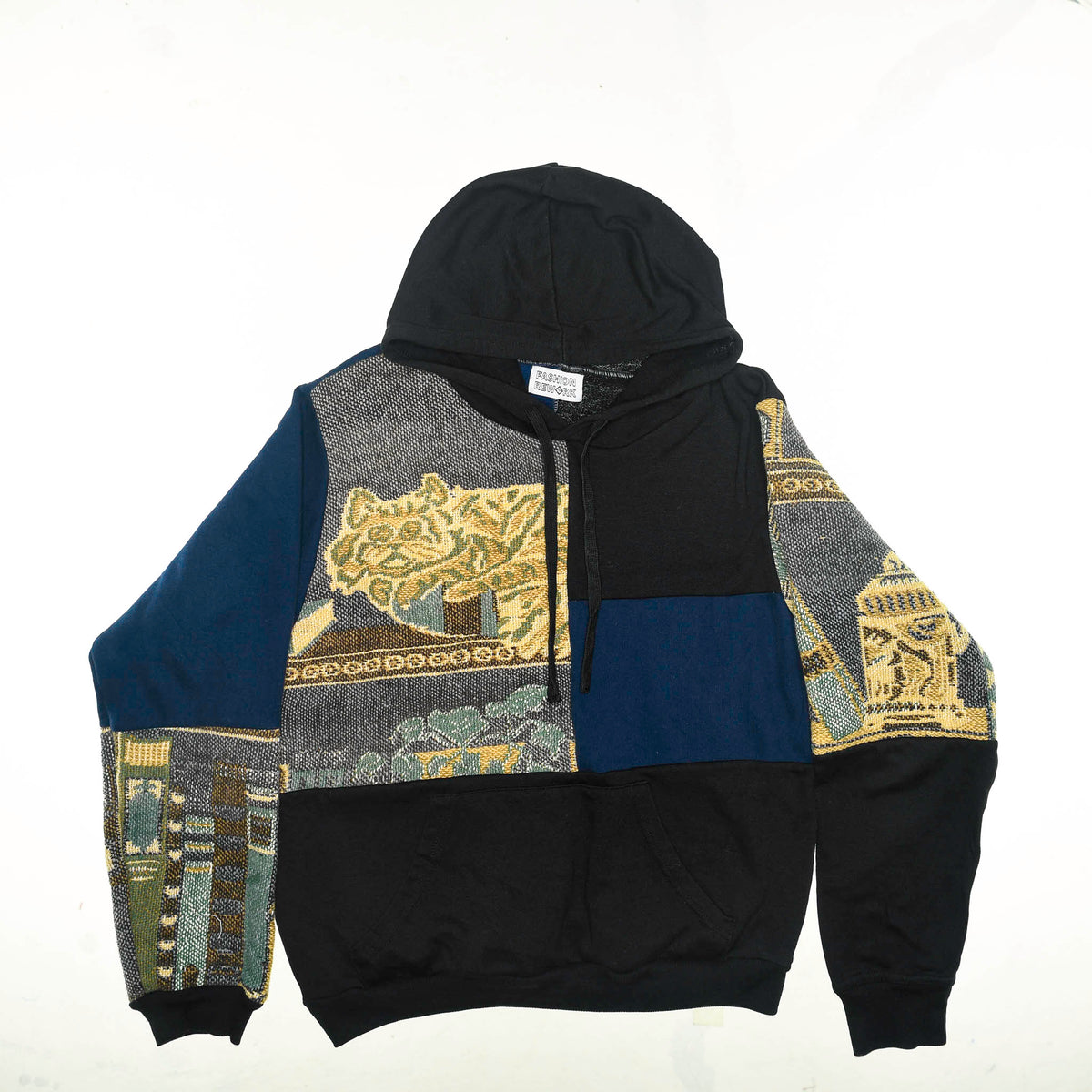 Cat Nap Tapestry Patchwork Hoodie