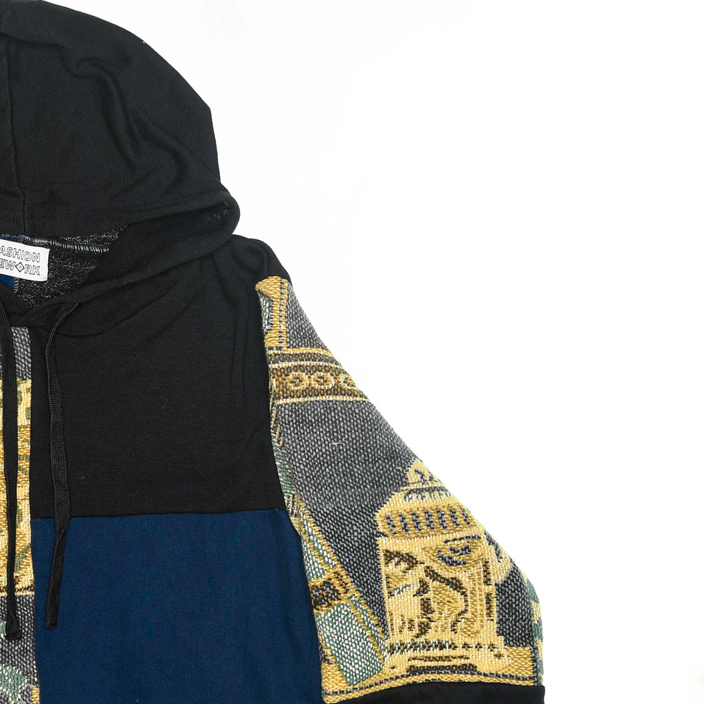 Cat Nap Tapestry Patchwork Hoodie