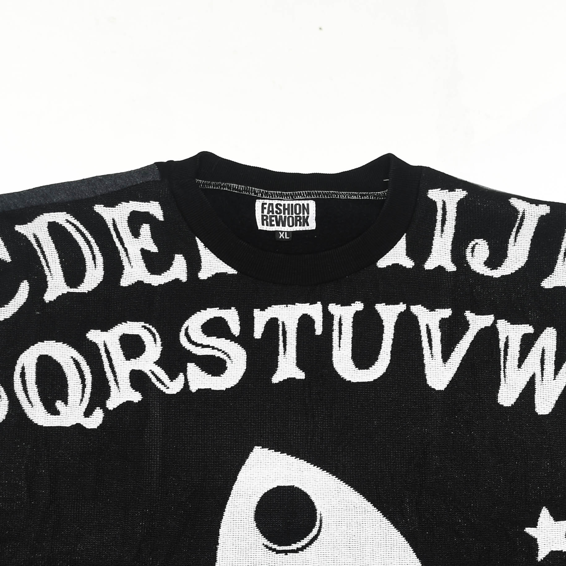 Spirit Channel Tapestry Panel Pullover — Upcycled Ouija Board Artwear Sweatshirt