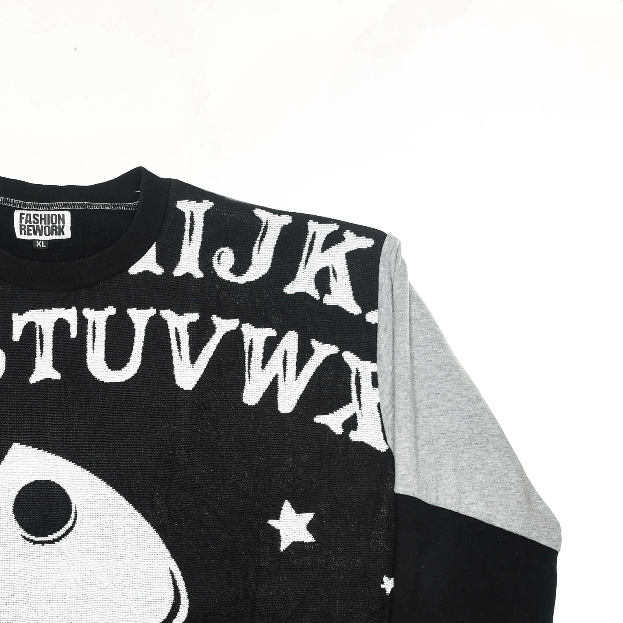 Spirit Channel Tapestry Panel Pullover — Upcycled Ouija Board Artwear Sweatshirt