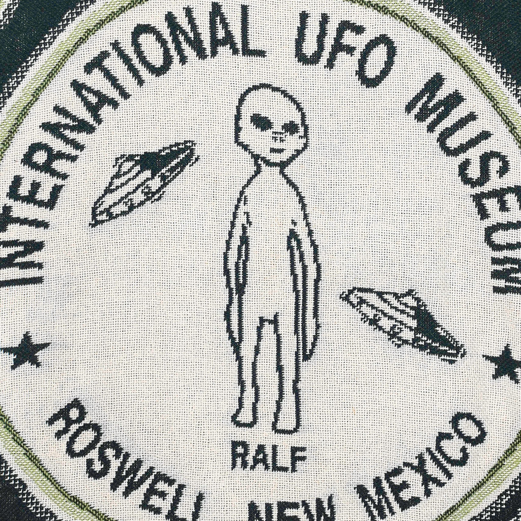 Roswell Landing Tapestry Panel Pullover — Rare UFO Museum Upcycled Alien Artwear Sweatshirt