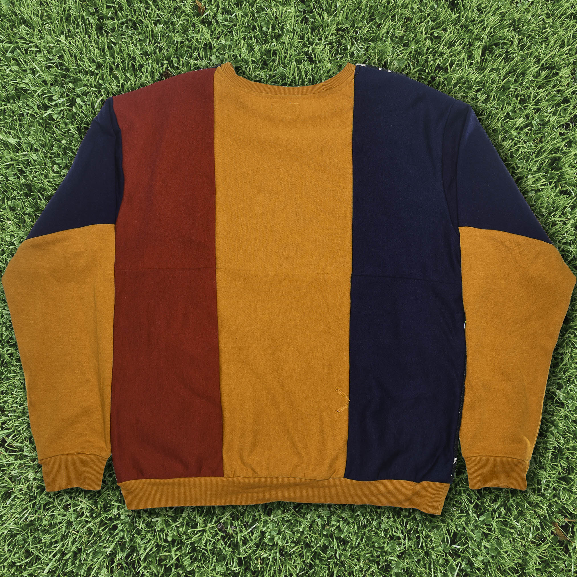 Roswell Landing Tapestry Panel Pullover — Rare UFO Museum Upcycled Alien Artwear Sweatshirt