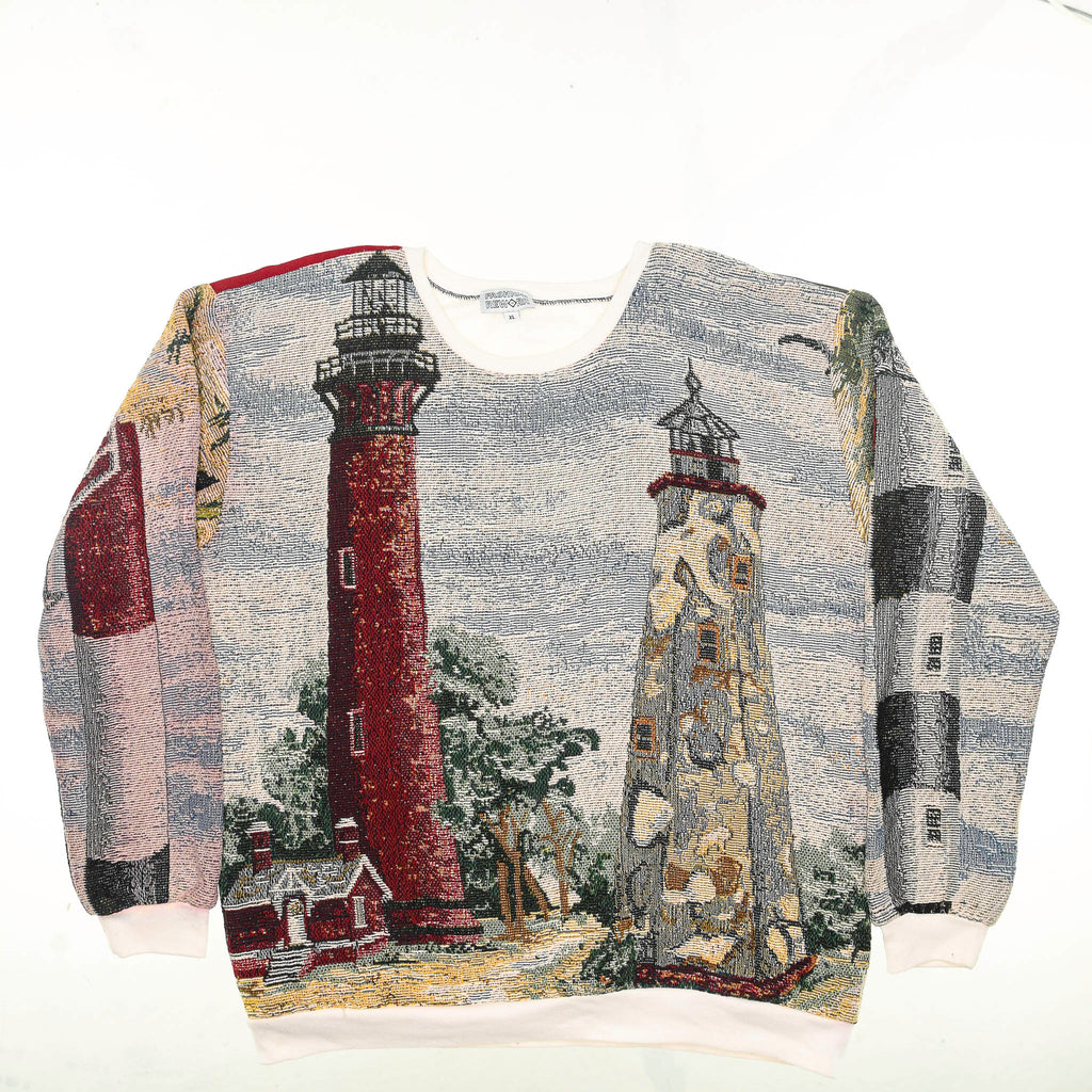 Lighthouse Tapestry Panel Pullover