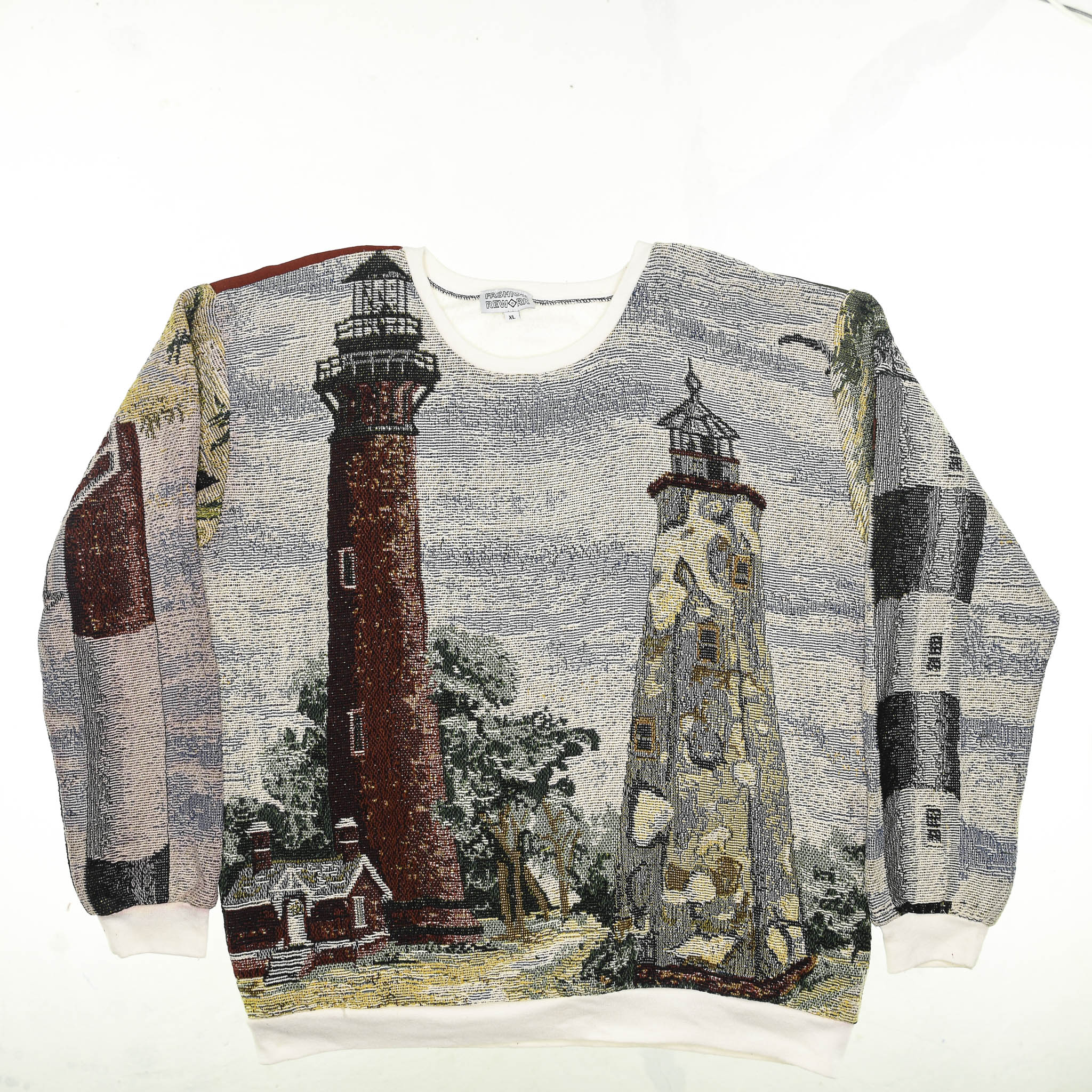 Lighthouse Tapestry Panel Pullover