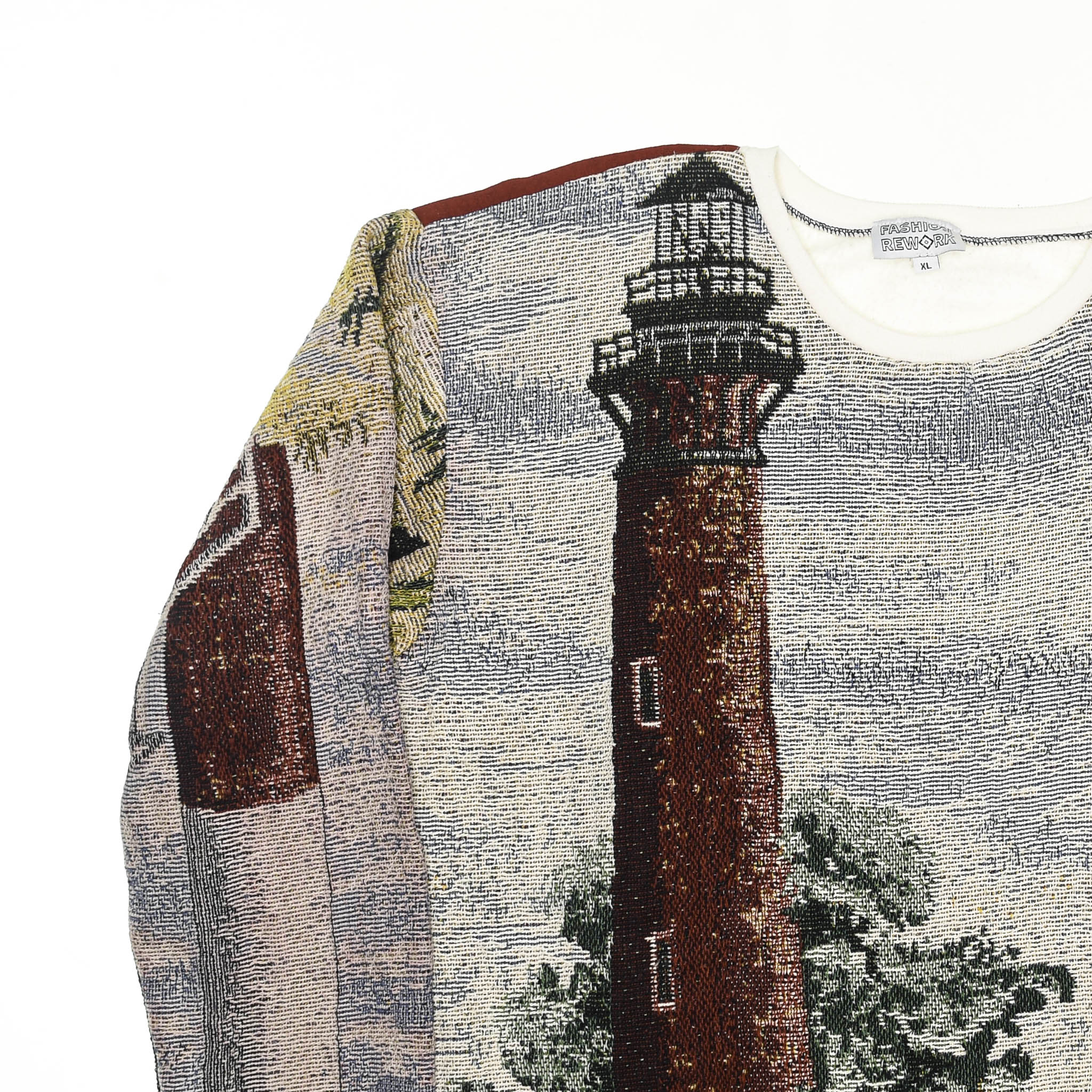 Lighthouse Tapestry Panel Pullover