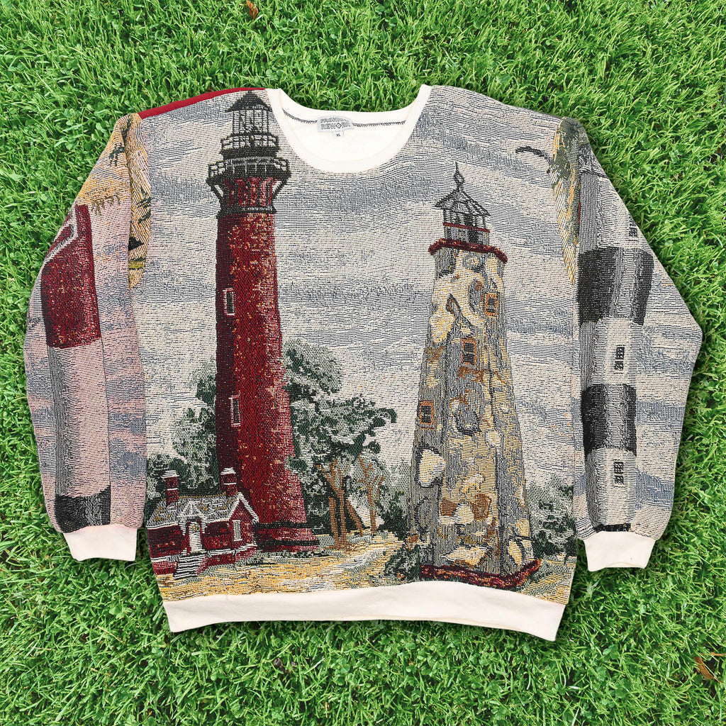 Lighthouse Tapestry Panel Pullover