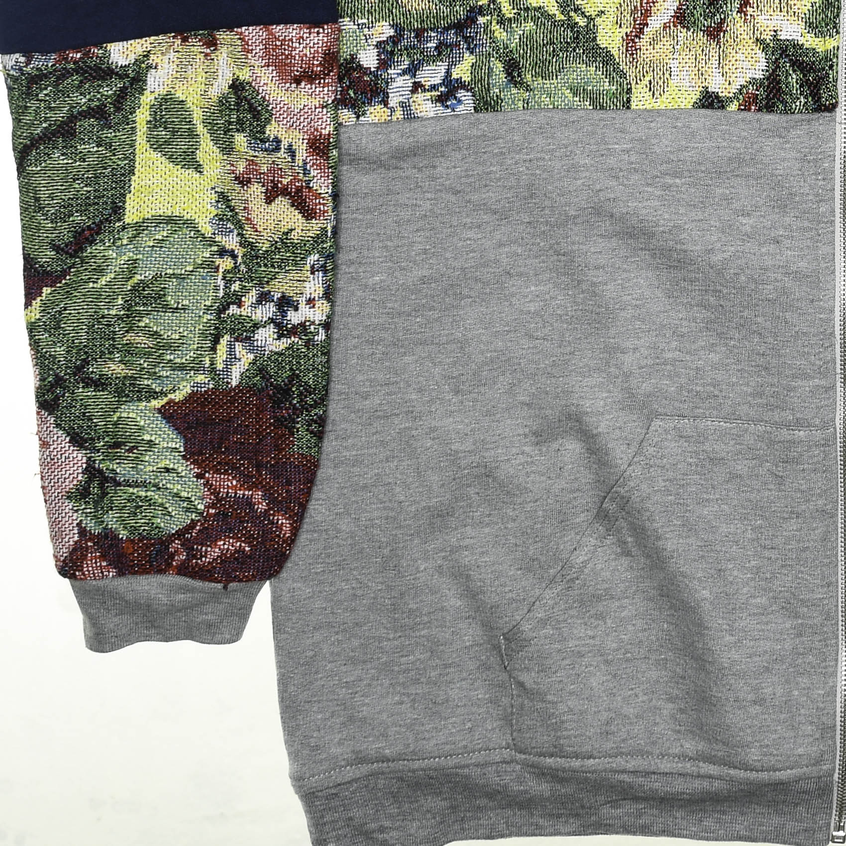 Floral Patchwork Tapestry Zip Up Hoodie