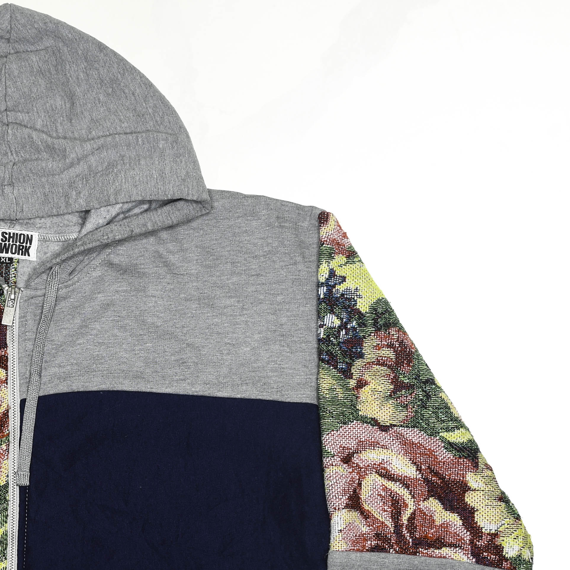 Floral Patchwork Tapestry Zip Up Hoodie