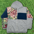 Floral Patchwork Tapestry Zip Up Hoodie