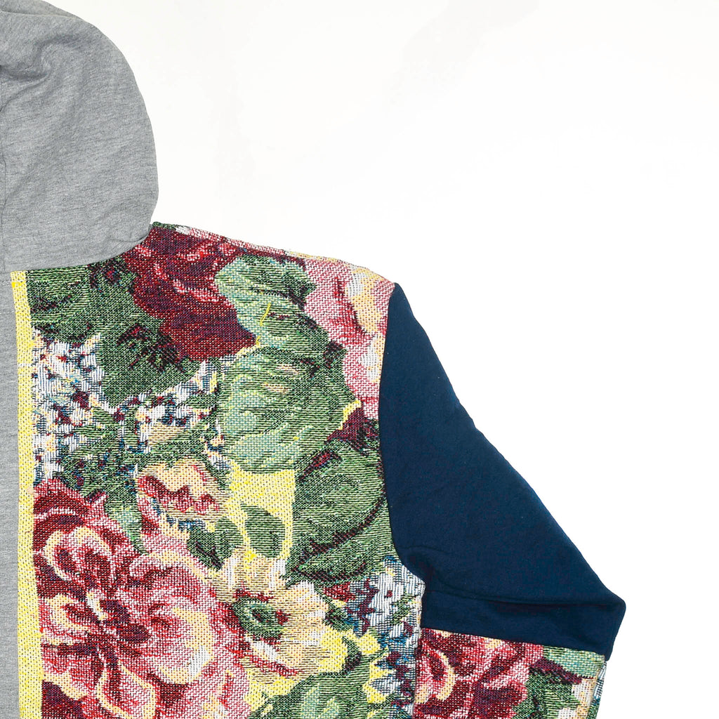 Floral Patchwork Tapestry Zip Up Hoodie
