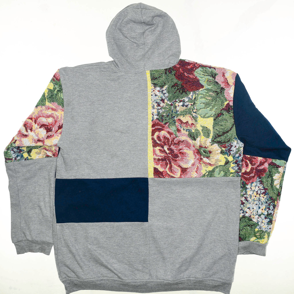 Floral Patchwork Tapestry Zip Up Hoodie