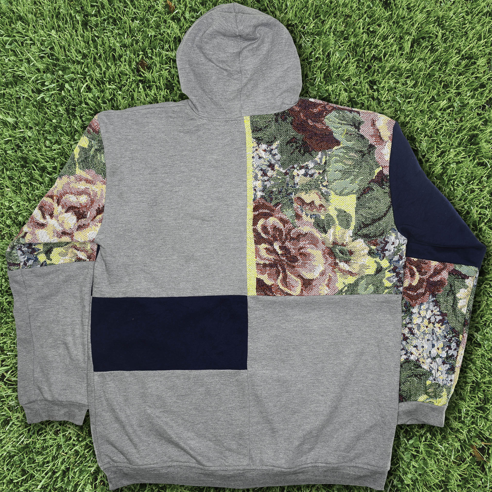 Floral Patchwork Tapestry Zip Up Hoodie
