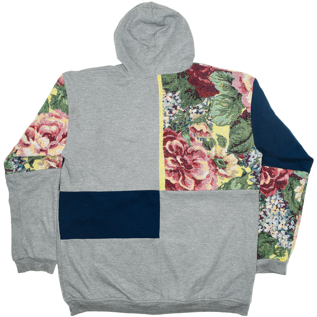 Floral Patchwork Tapestry Zip Up Hoodie