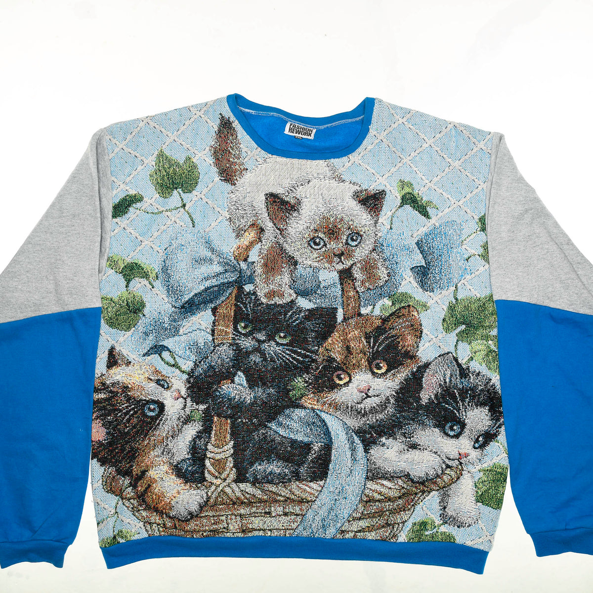 Kittens in a Basket Full Tapestry Panel Pullover
