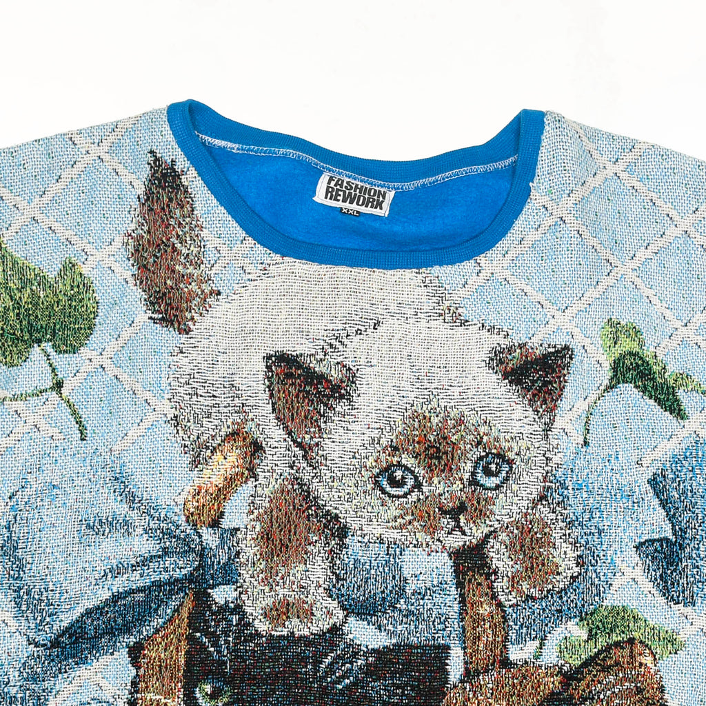 Kittens in a Basket Full Tapestry Panel Pullover