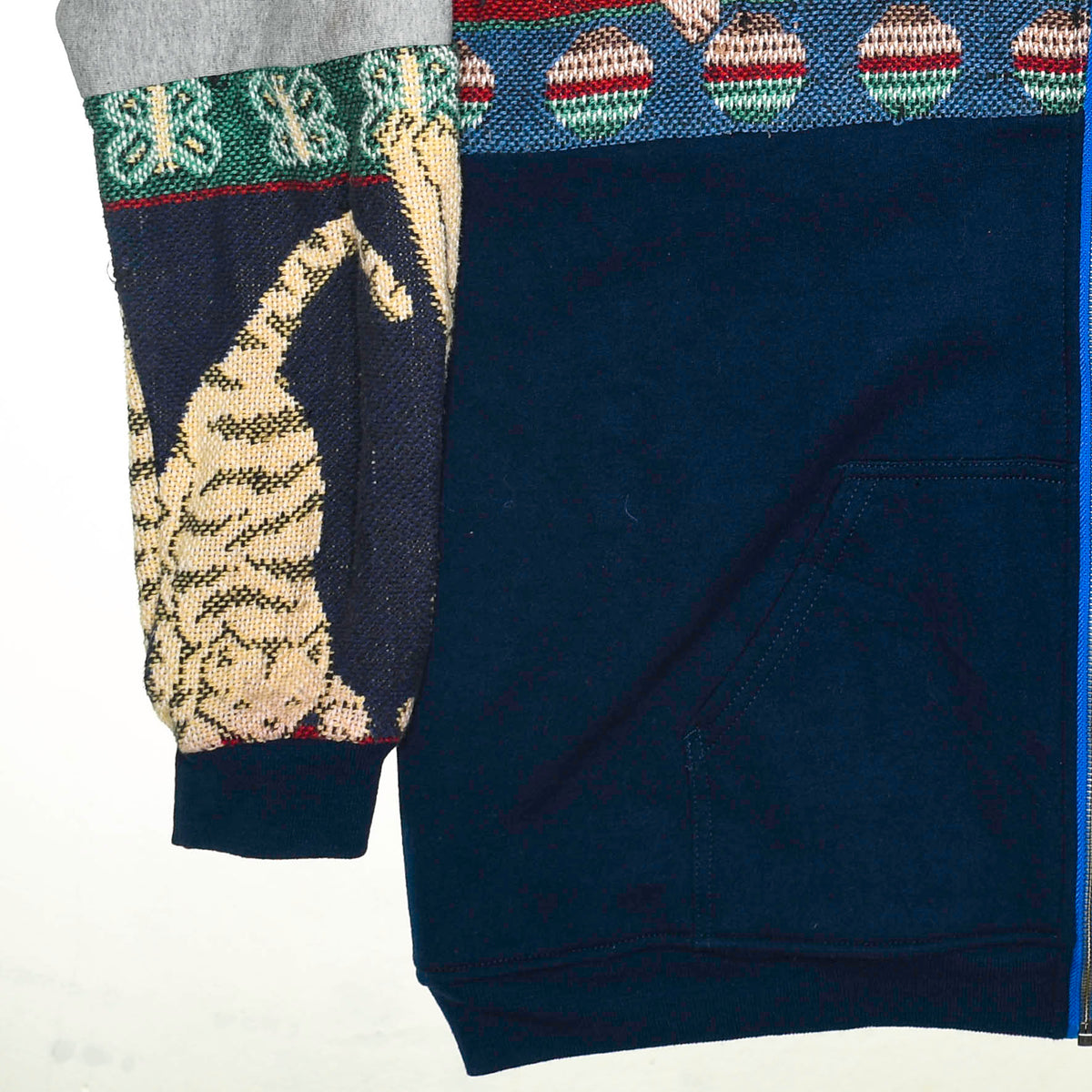 Playful Cats Patchwork Tapestry Zip Up Hoodie