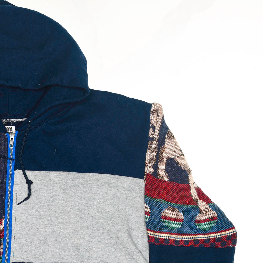 Playful Cats Patchwork Tapestry Zip Up Hoodie