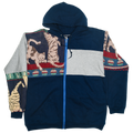 Playful Cats Patchwork Tapestry Zip Up Hoodie