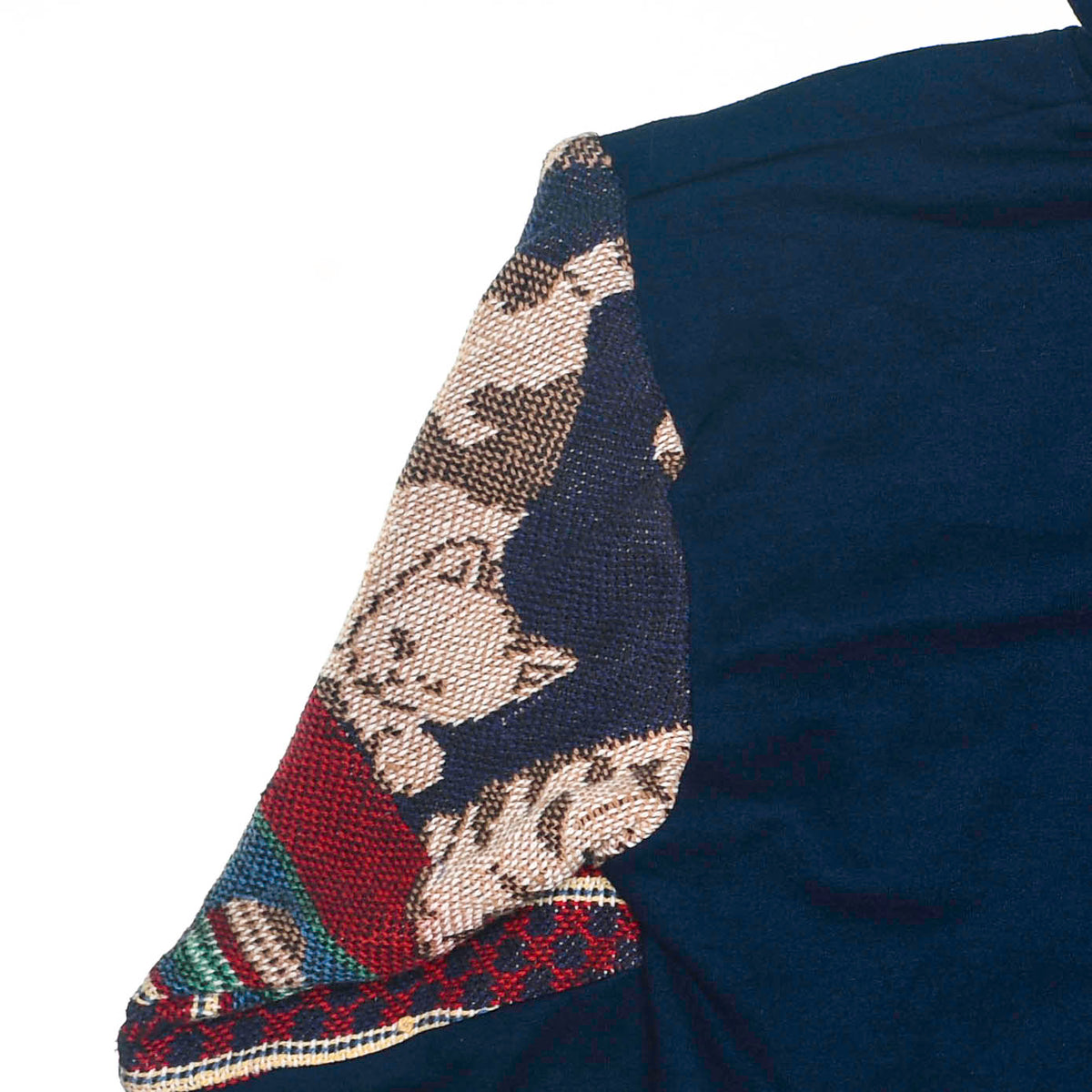 Playful Cats Patchwork Tapestry Zip Up Hoodie