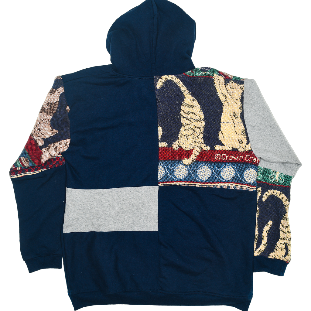 Playful Cats Patchwork Tapestry Zip Up Hoodie