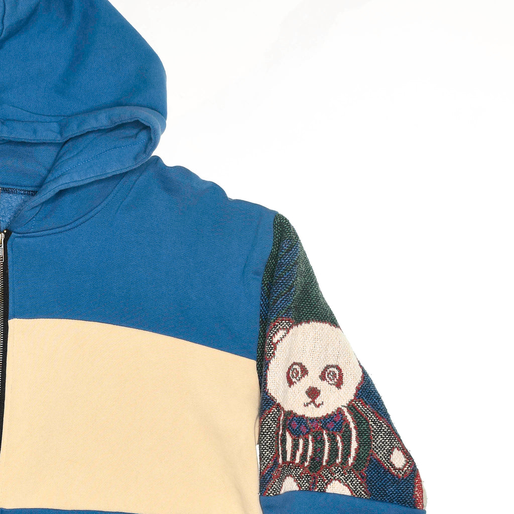 Teddy Bear Patchwork Tapestry Zip Up Hoodie
