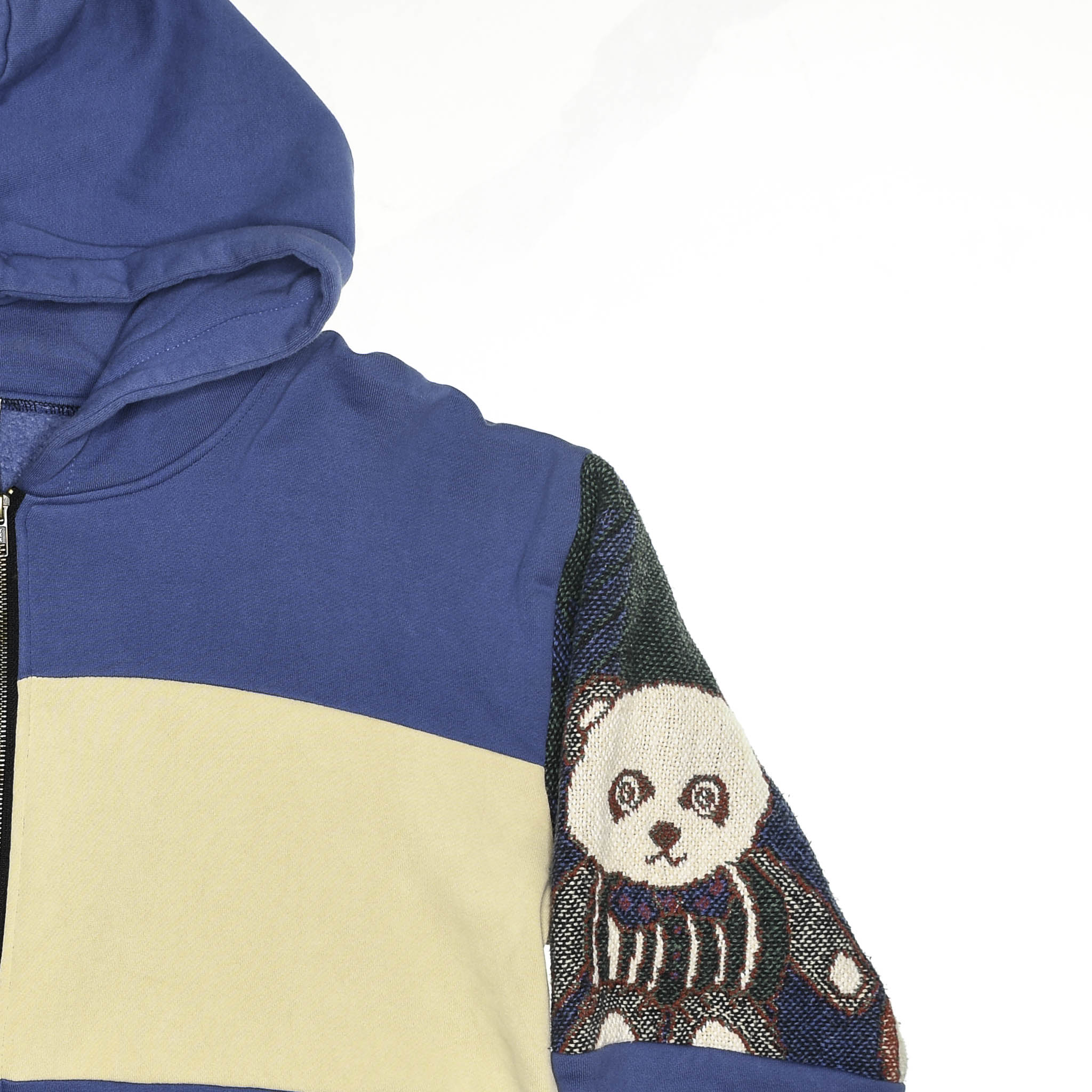 Teddy Bear Patchwork Tapestry Zip Up Hoodie