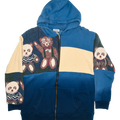 Teddy Bear Patchwork Tapestry Zip Up Hoodie