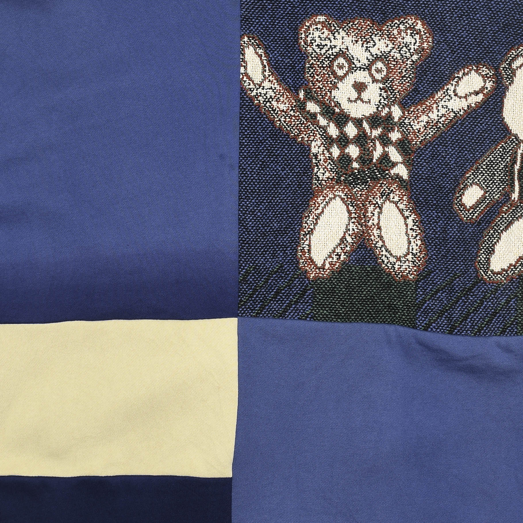 Teddy Bear Patchwork Tapestry Zip Up Hoodie