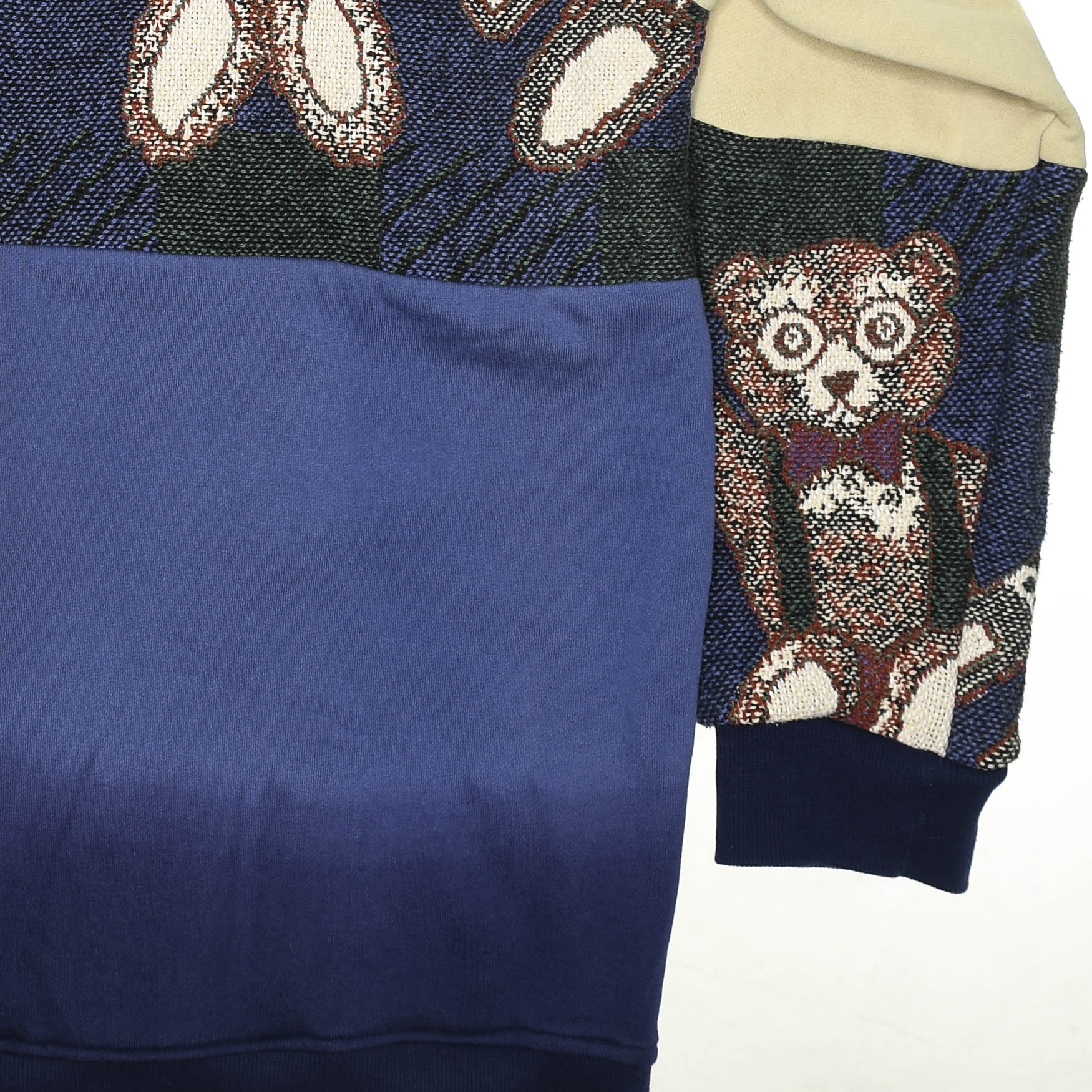 Teddy Bear Patchwork Tapestry Zip Up Hoodie