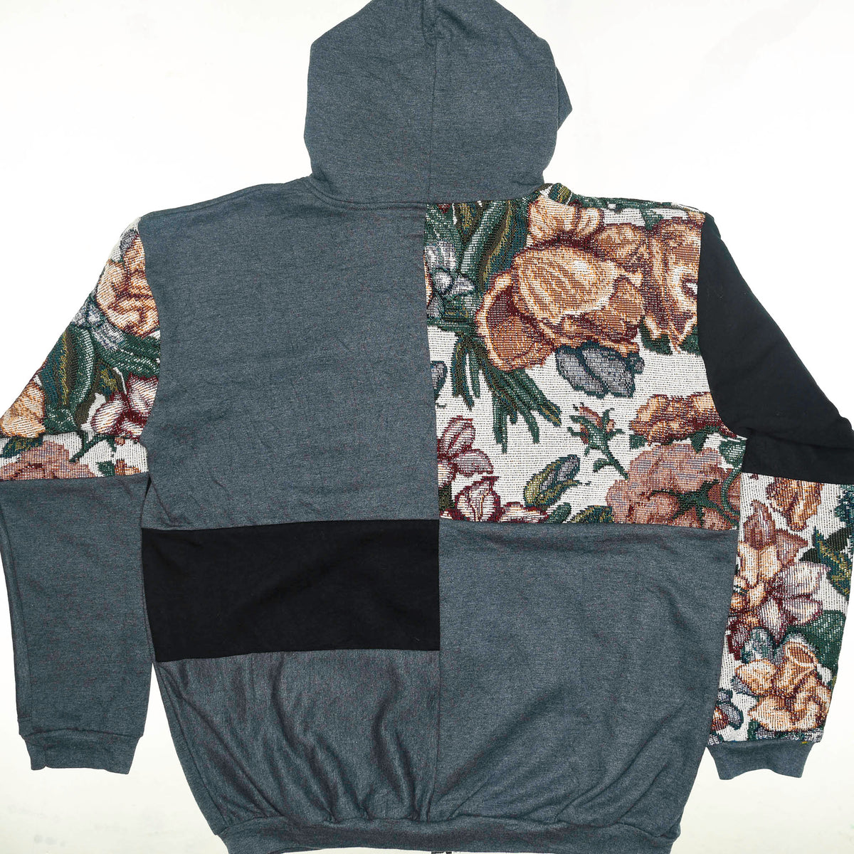 Floral Patchwork Tapestry Zip Up Hoodie