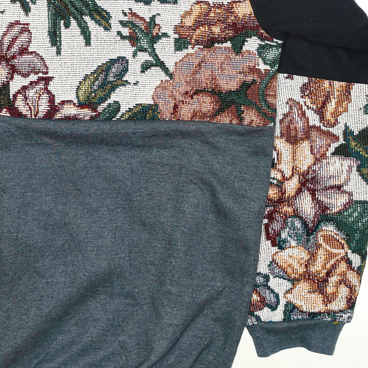 Floral Patchwork Tapestry Zip Up Hoodie