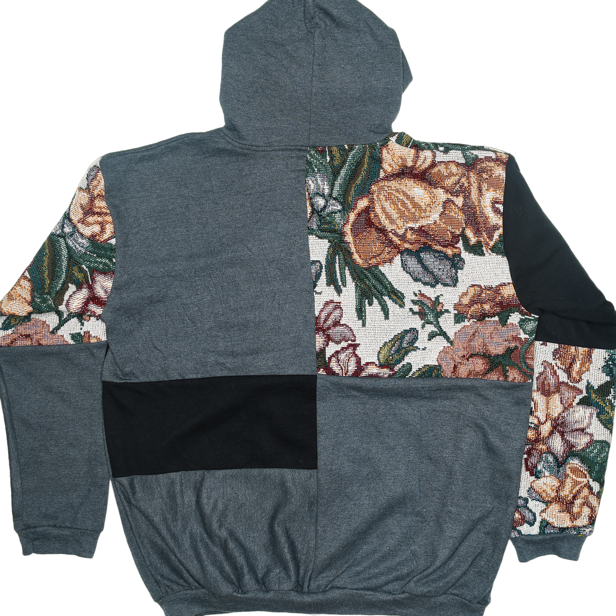 Floral Patchwork Tapestry Zip Up Hoodie