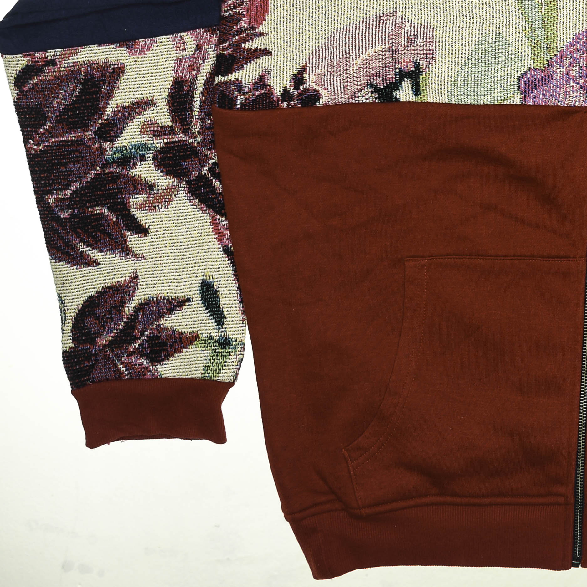 Hummingbird Patchwork Tapestry Zip Up Hoodie