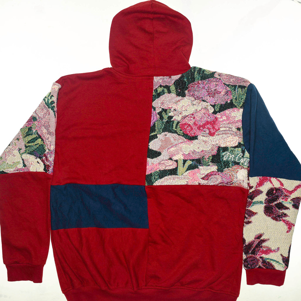 Hummingbird Patchwork Tapestry Zip Up Hoodie