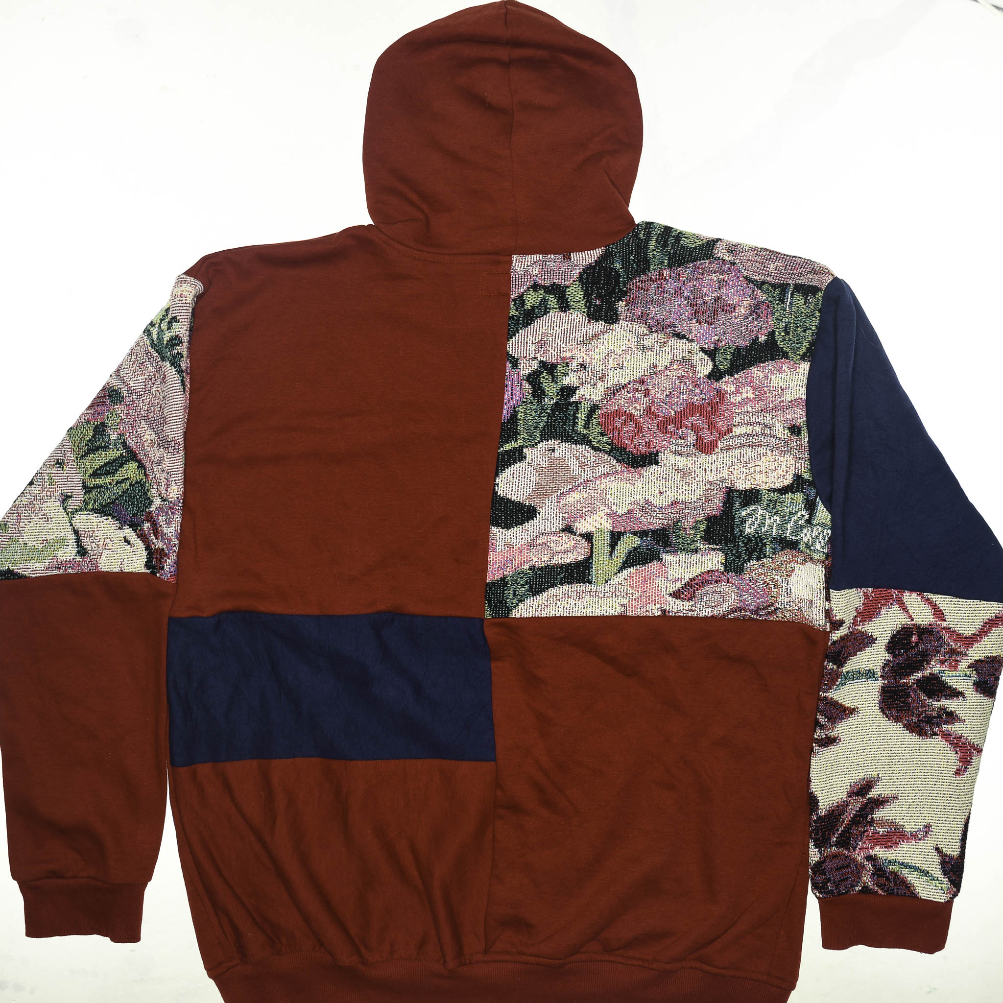 Hummingbird Patchwork Tapestry Zip Up Hoodie