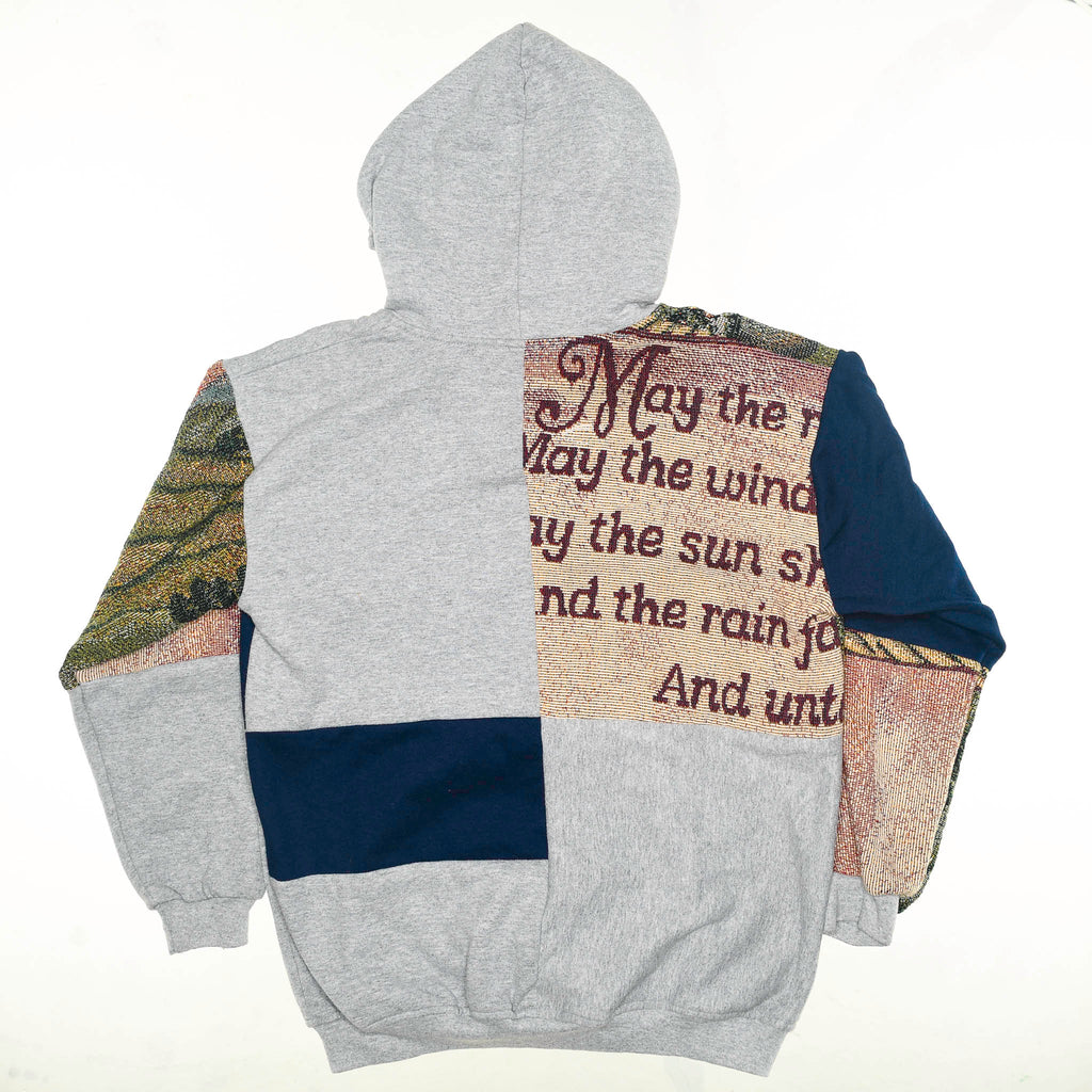 Cozy Cottage Patchwork Tapestry Zip Up Hoodie
