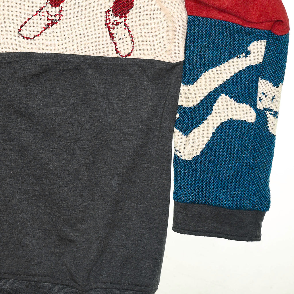 Vintage Basketball Patchwork Tapestry Zip Up Hoodie
