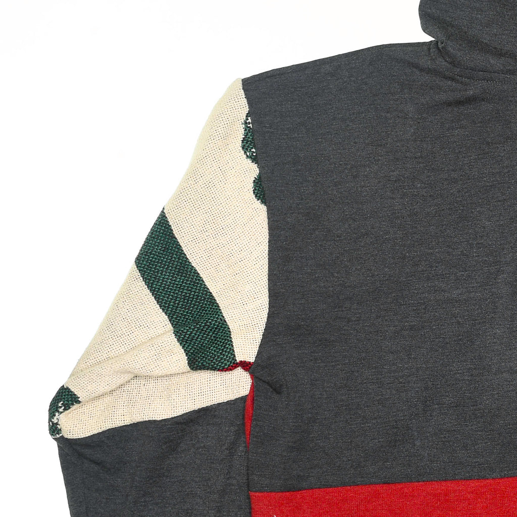 Vintage Basketball Patchwork Tapestry Zip Up Hoodie