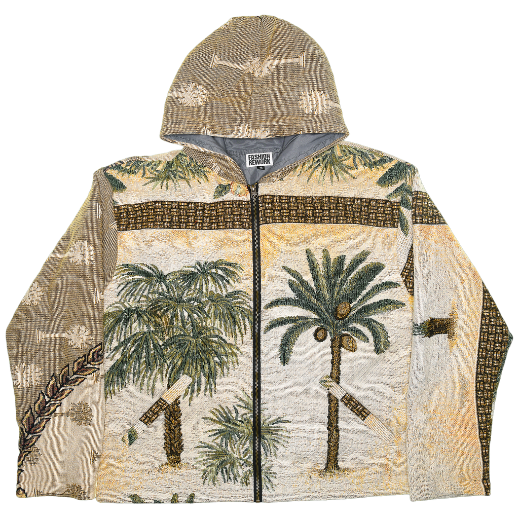 Tropical Palm Tree Double Tapestry Zip Through
