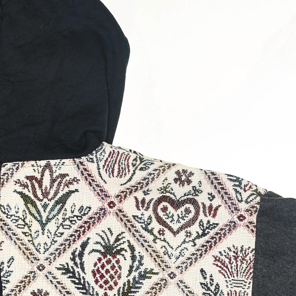 Unique Print Patchwork Tapestry Zip Up Hoodie