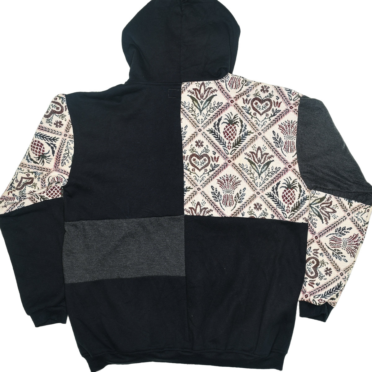 Unique Print Patchwork Tapestry Zip Up Hoodie